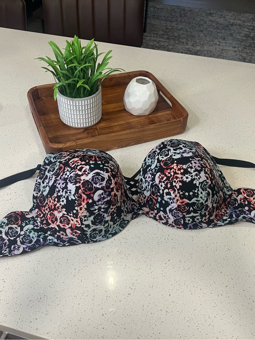 Torrid Curve Floral Skull Push-Up Bra – 46DD